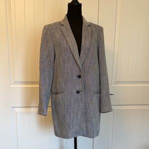 Jigsaw Blue and White Striped Top Coat